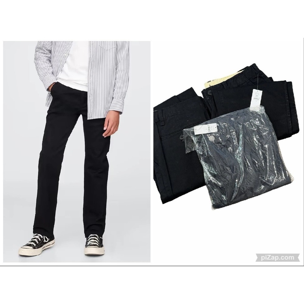 Gap Kids Boys 14 Stretch Chino Uniform Ponte Pants black NWT LOT BACK TO SCHOOL
